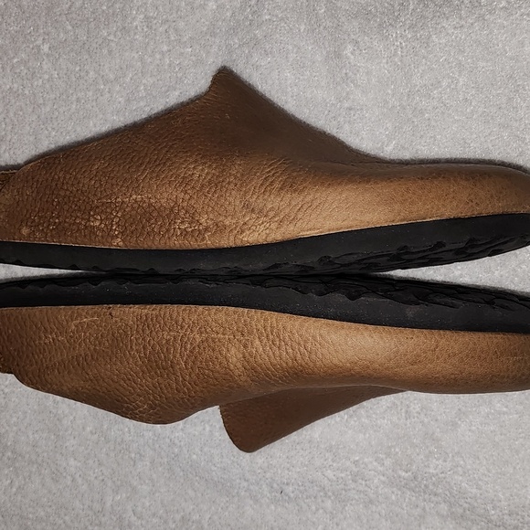 Birkenstock Women's Amsterdam Tan Leather Clogs Size 9 Preowned - Picture 5 of 9